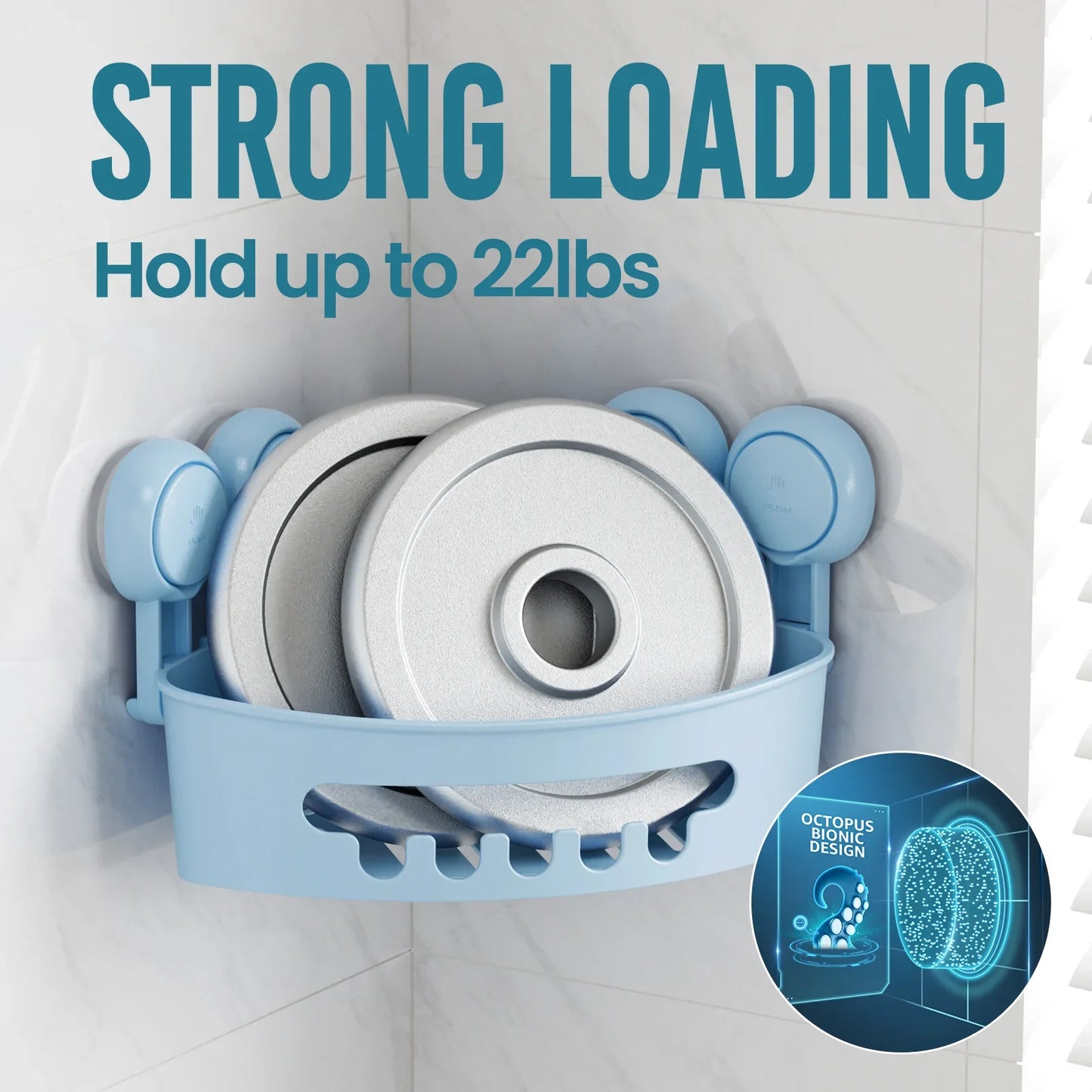 No-Drill Removable Shower Basket