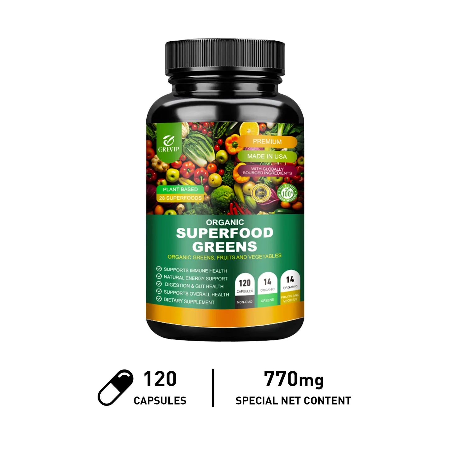Organic Super Greens Health Supplement