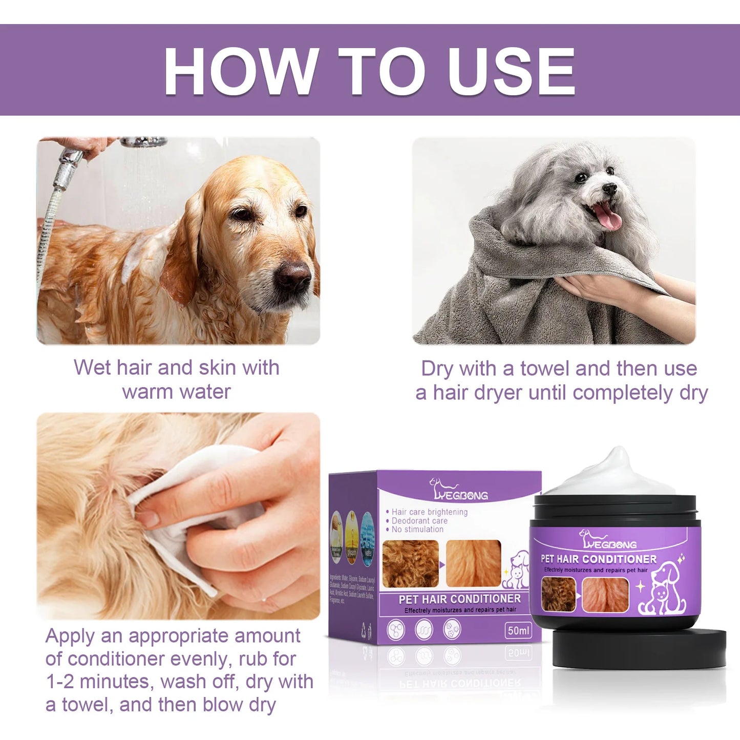 Pet Hair Conditioner Natural Softening Formula
