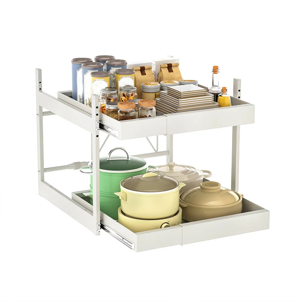 2 Tier Under Sink Sliding Organizer