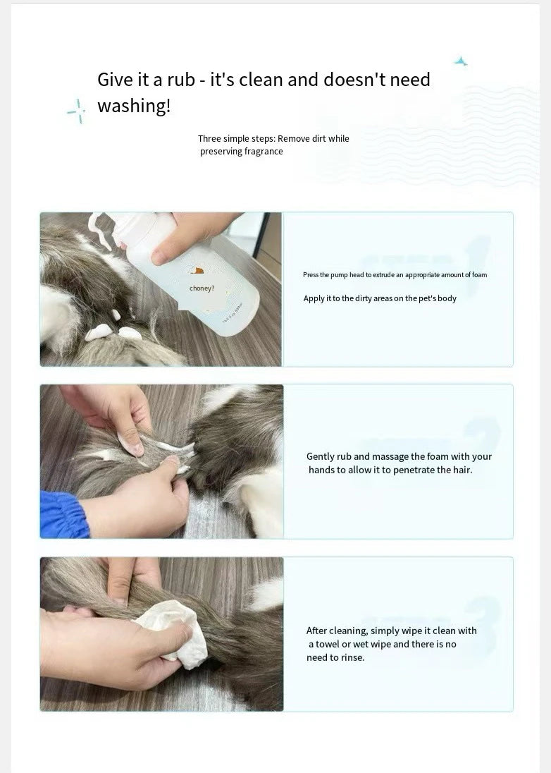 Natural Pet Dry Cleaning Foam