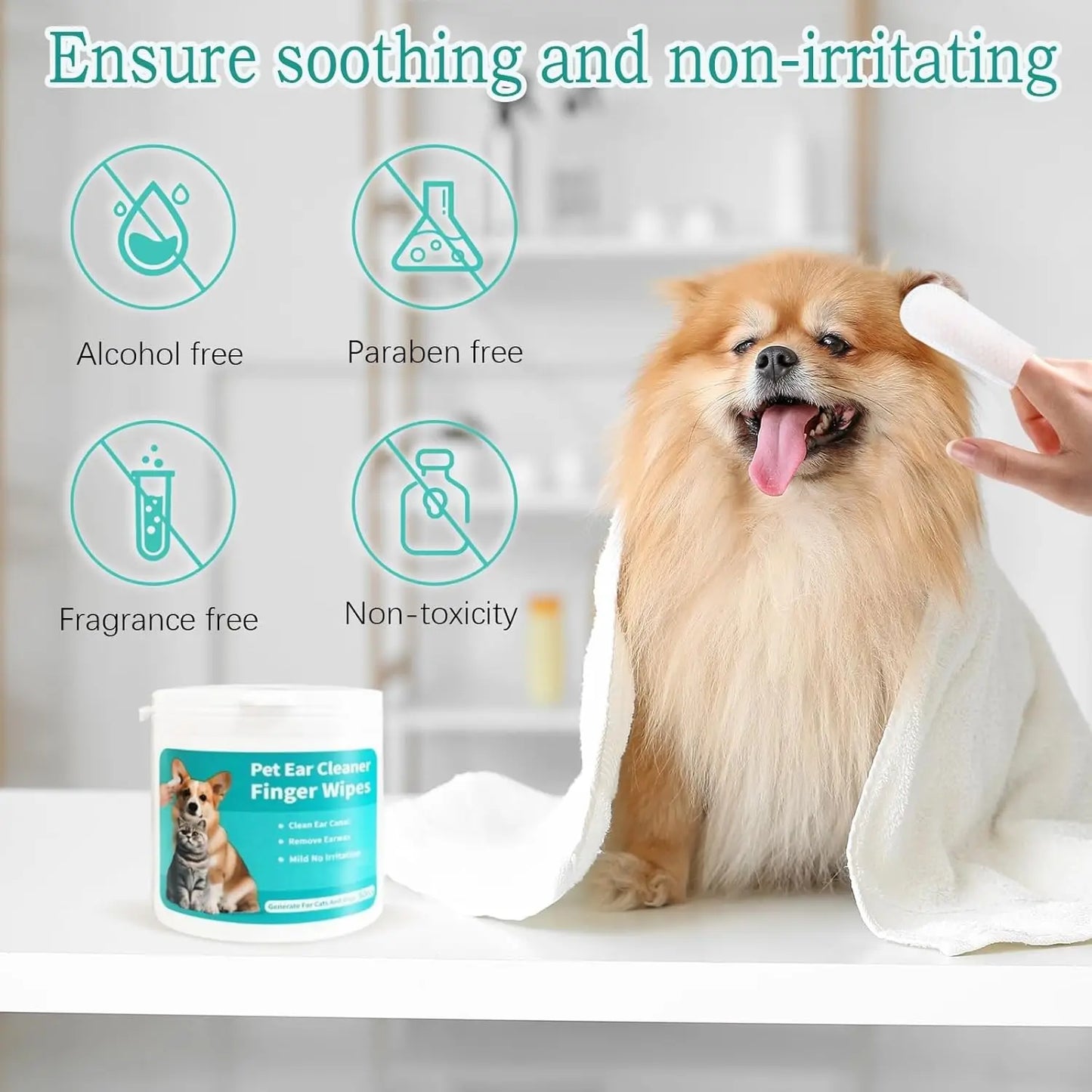 Natural Pet Ear Cleaning Wipes