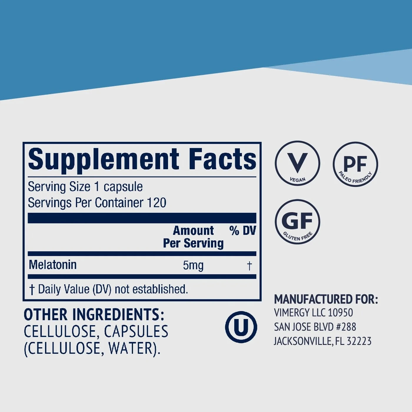 Melatonin Vitamin Supplement for Sleep Support