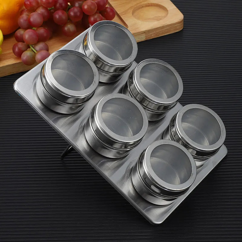 Kitchen Condiment Magnetic Jars