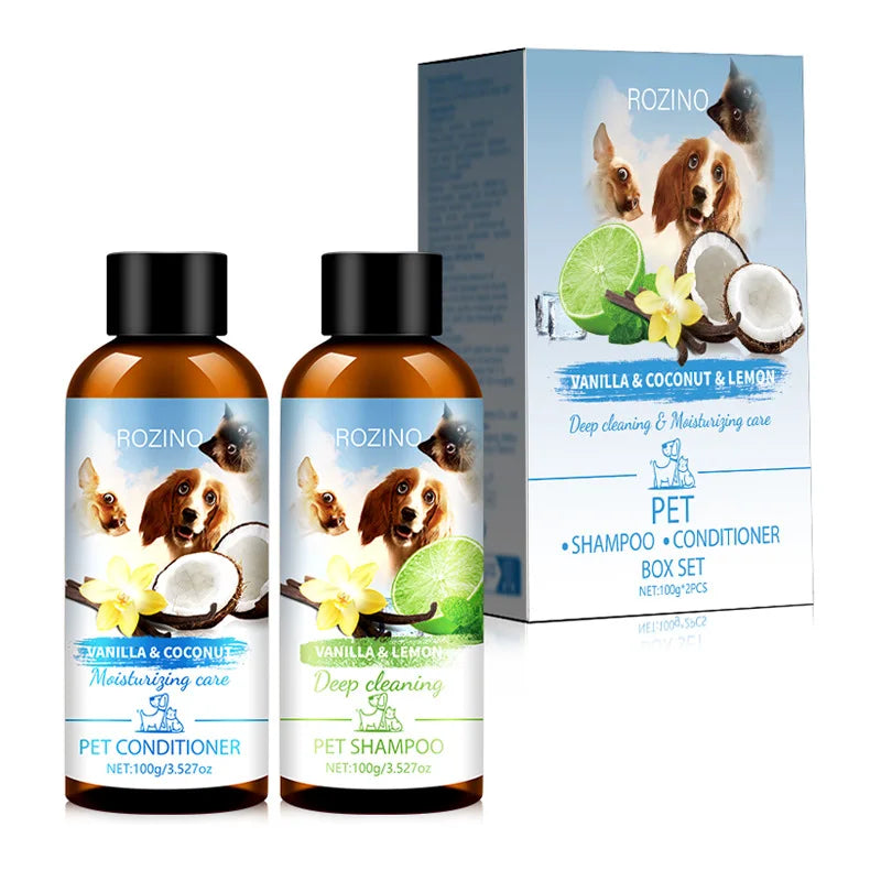 Natural Pet Bath Shampoo Conditioner Set