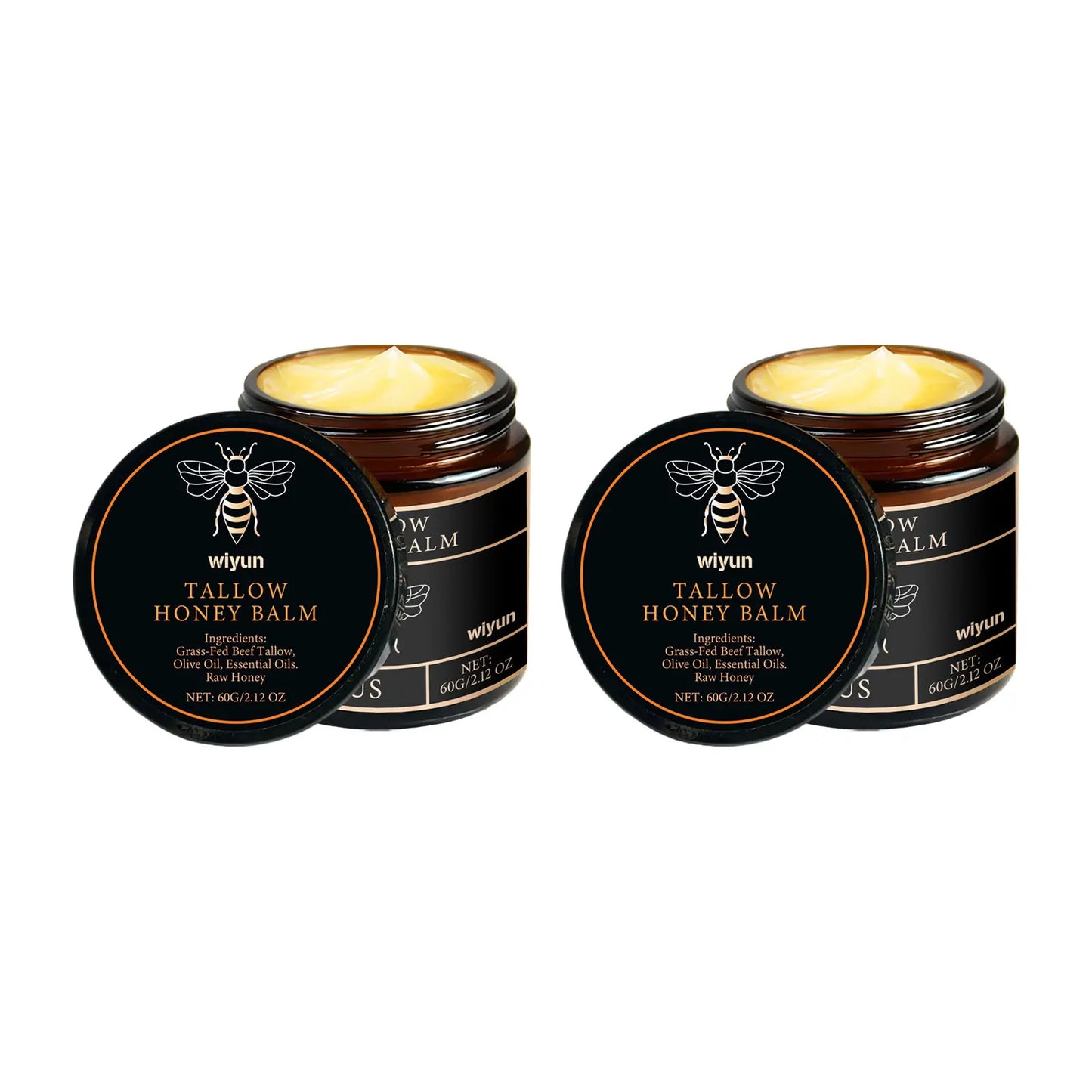 Organic Beef Tallow Balm with Raw Honey for Moisturizing