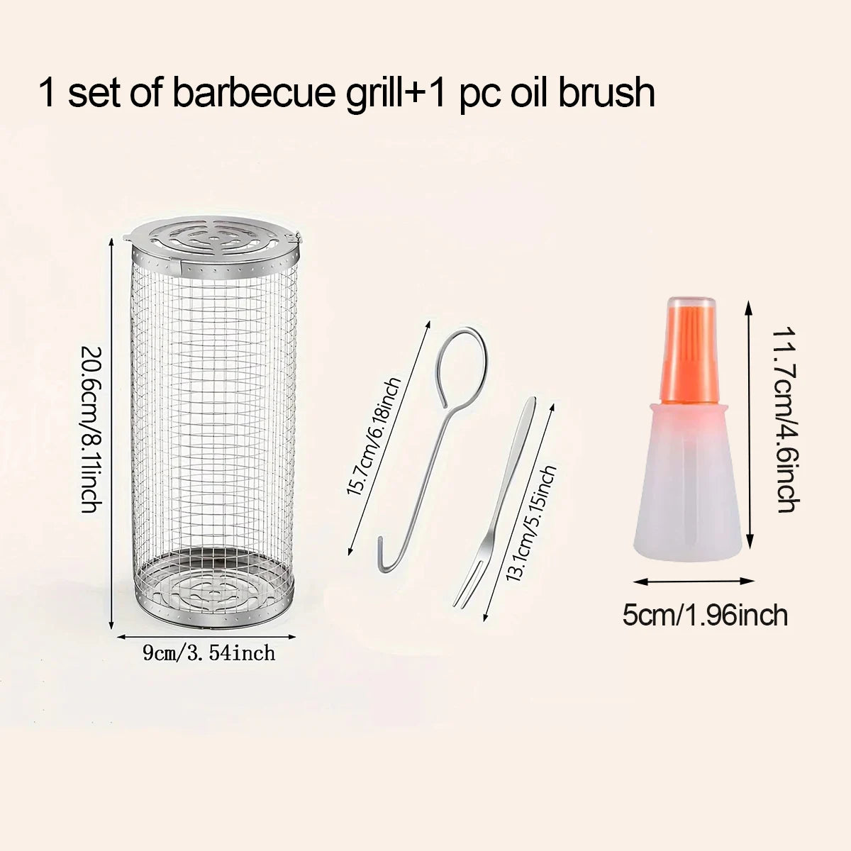 Large BBQ Rolling Grill Basket