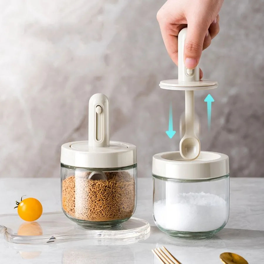 Glass Seasoning Jar with Spoon