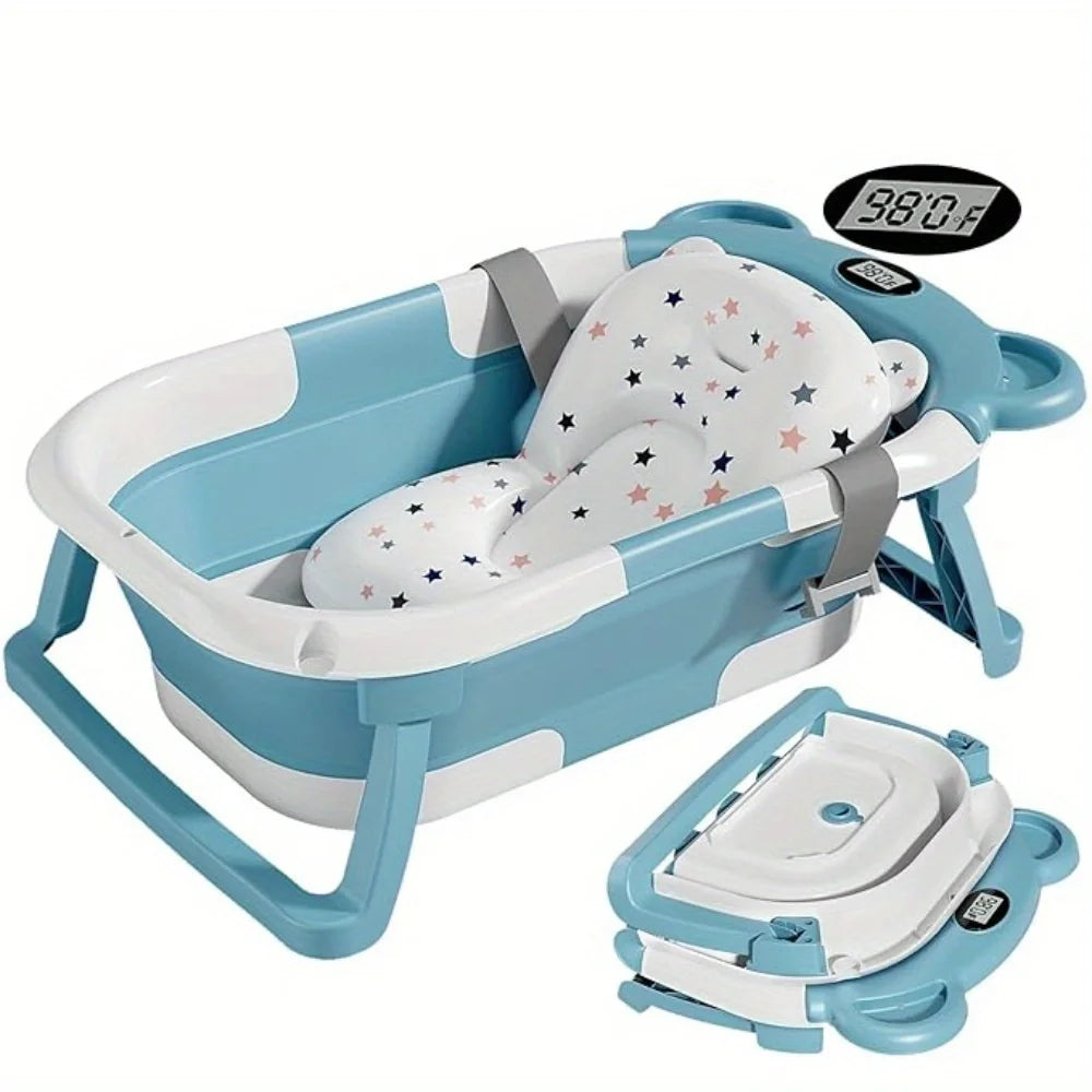Folding Baby Bath Tub with Cushion