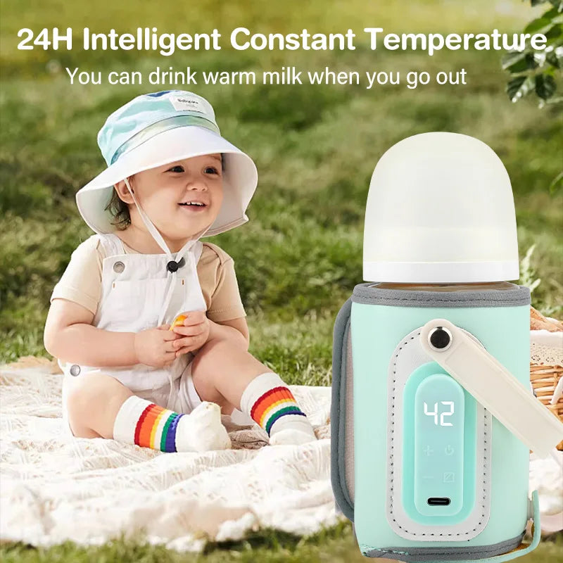 MAMIJOY Portable Baby Bottle Warmer with LED Display