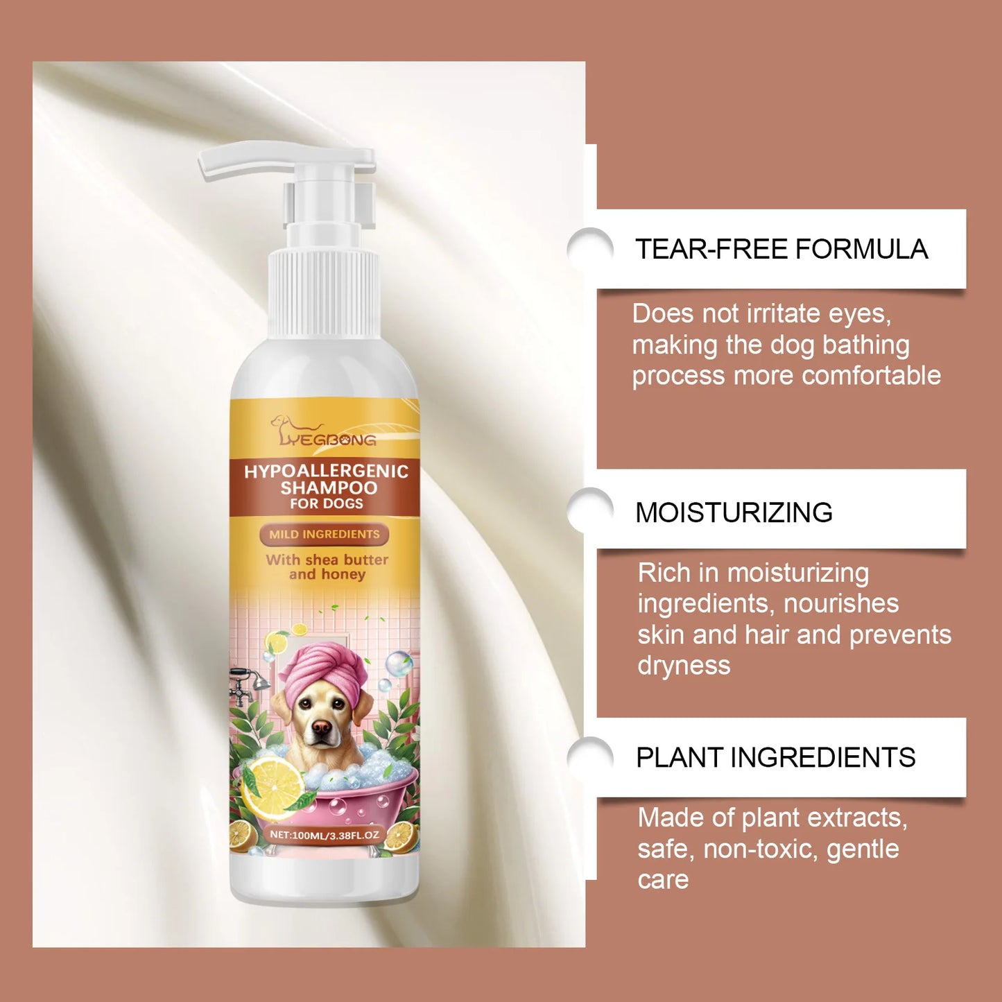 Natural Hypoallergenic Dog Care Shampoo