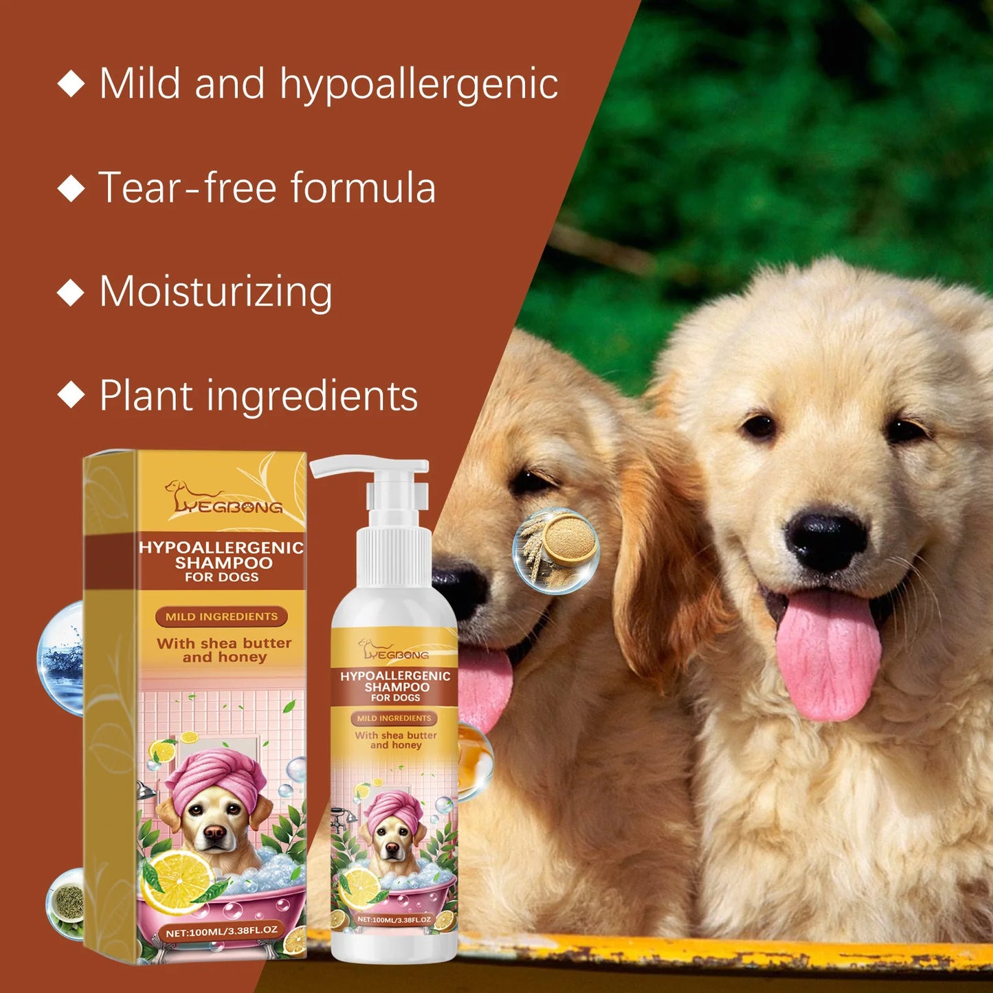 Natural Hypoallergenic Dog Care Shampoo