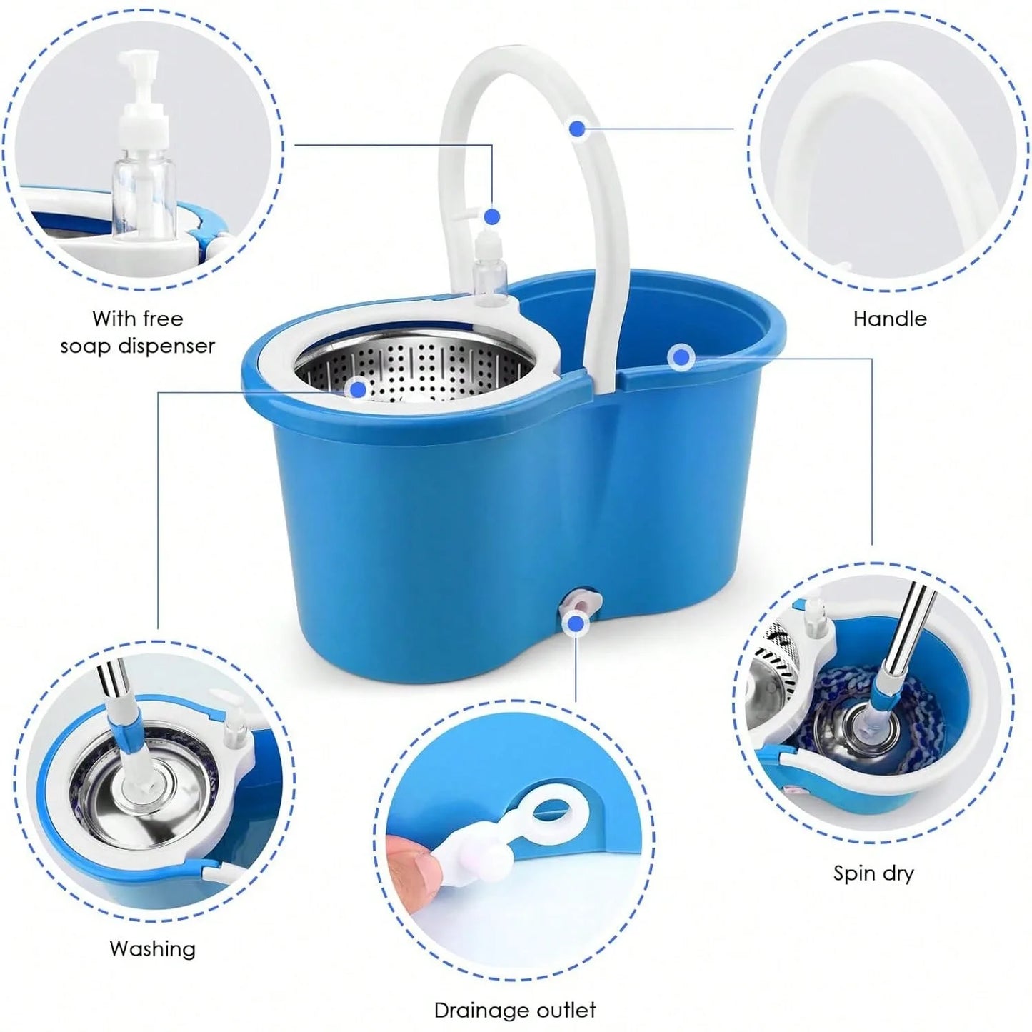 Spin Mop Bucket with Dispenser