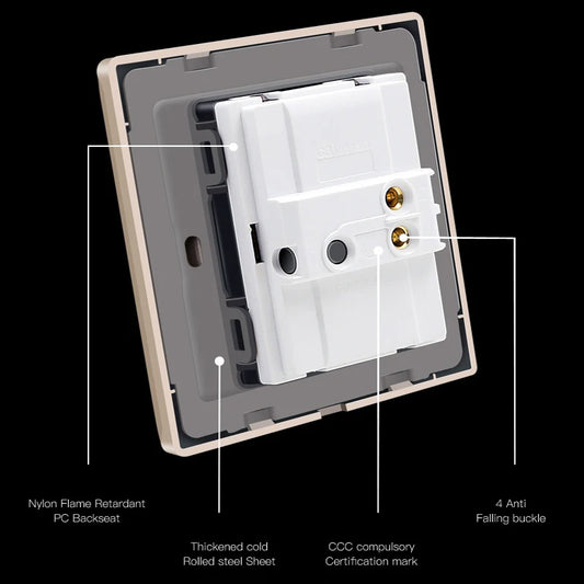Brushed Stainless Steel Wall Switch