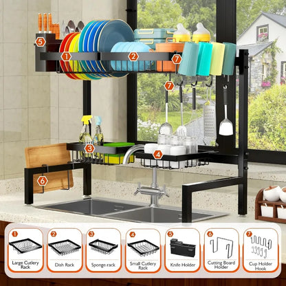 Over Sink Extendable Dish Drying Rack