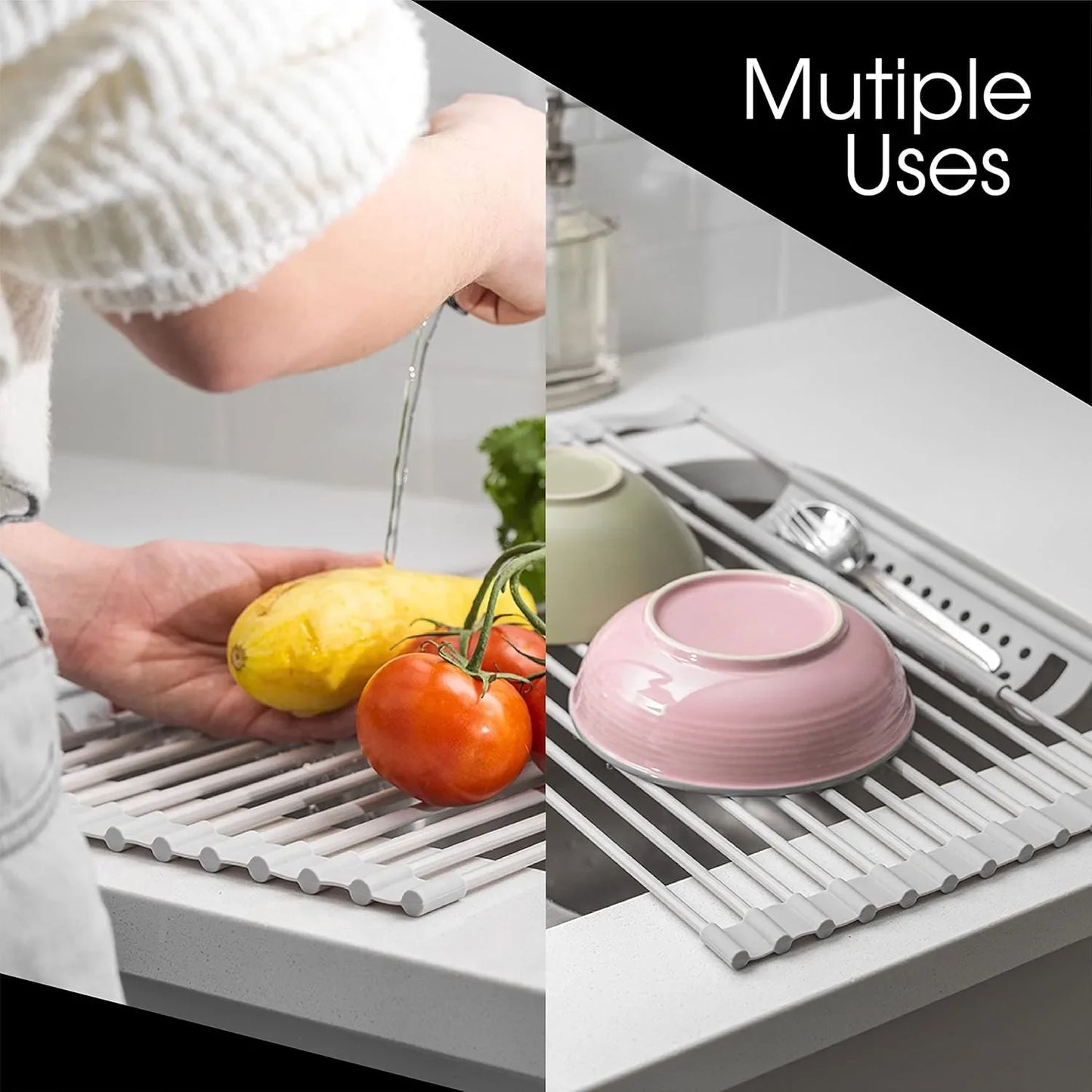 304 Stainless Foldable Dish Drying Rack