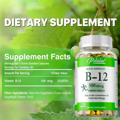 Vitamin B12 Capsules for Energy & Metabolism