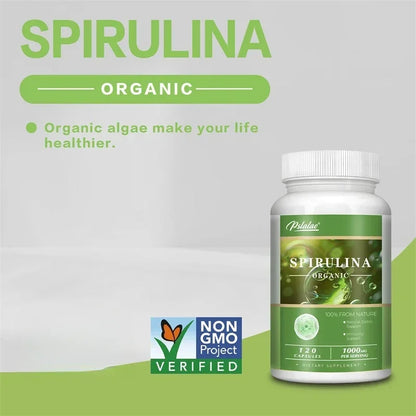 Organic Spirulina Capsules for Eye & Heart Health