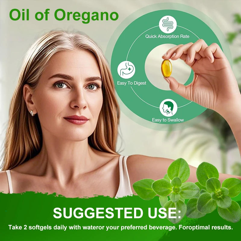 Natural Oregano Oil Health Support Capsules
