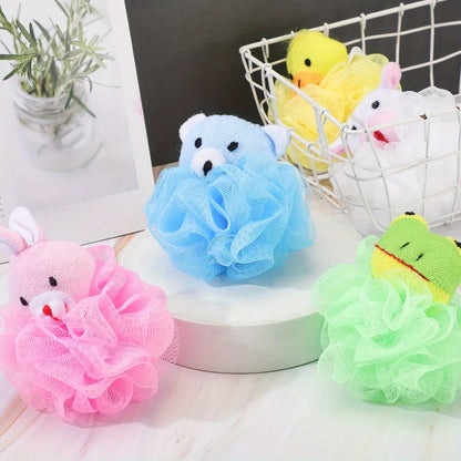 Cartoon Animal Bath Pouf for Kids