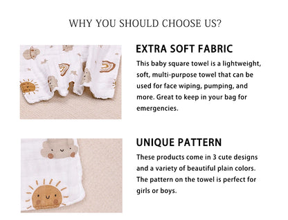Kangobaby Bamboo Cotton Newborn Towel Set