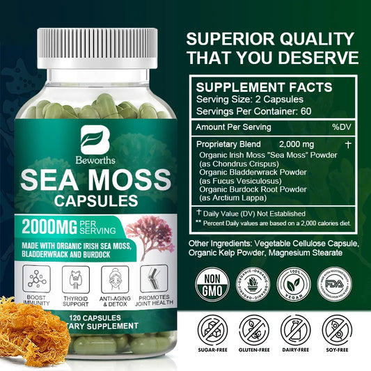 Beworths Organic Sea Moss Capsules