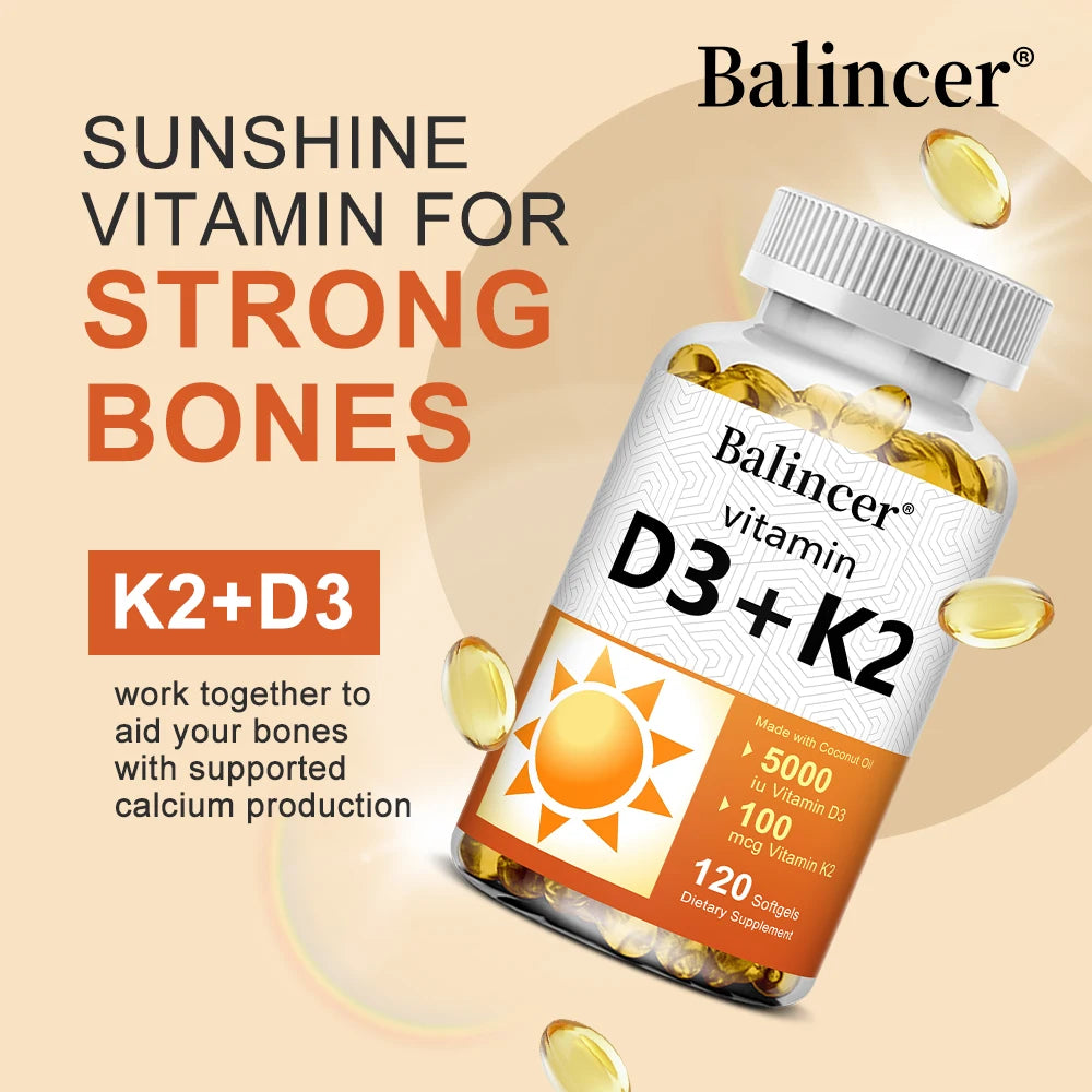 Vitamin D3 + K2 for Bone & Heart Health