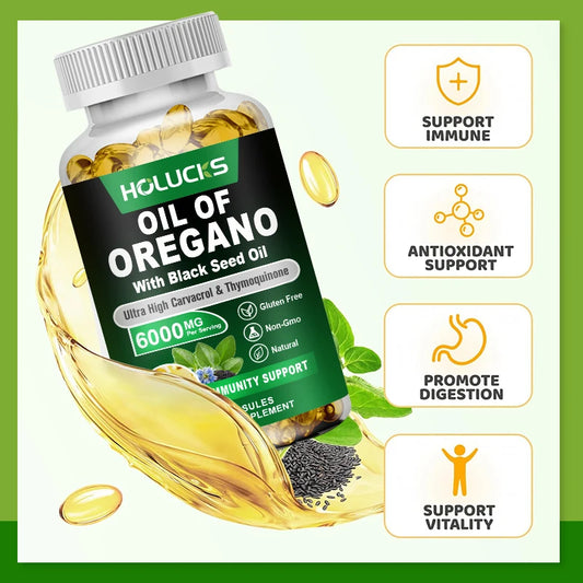 Natural Oregano Oil Health Support Capsules