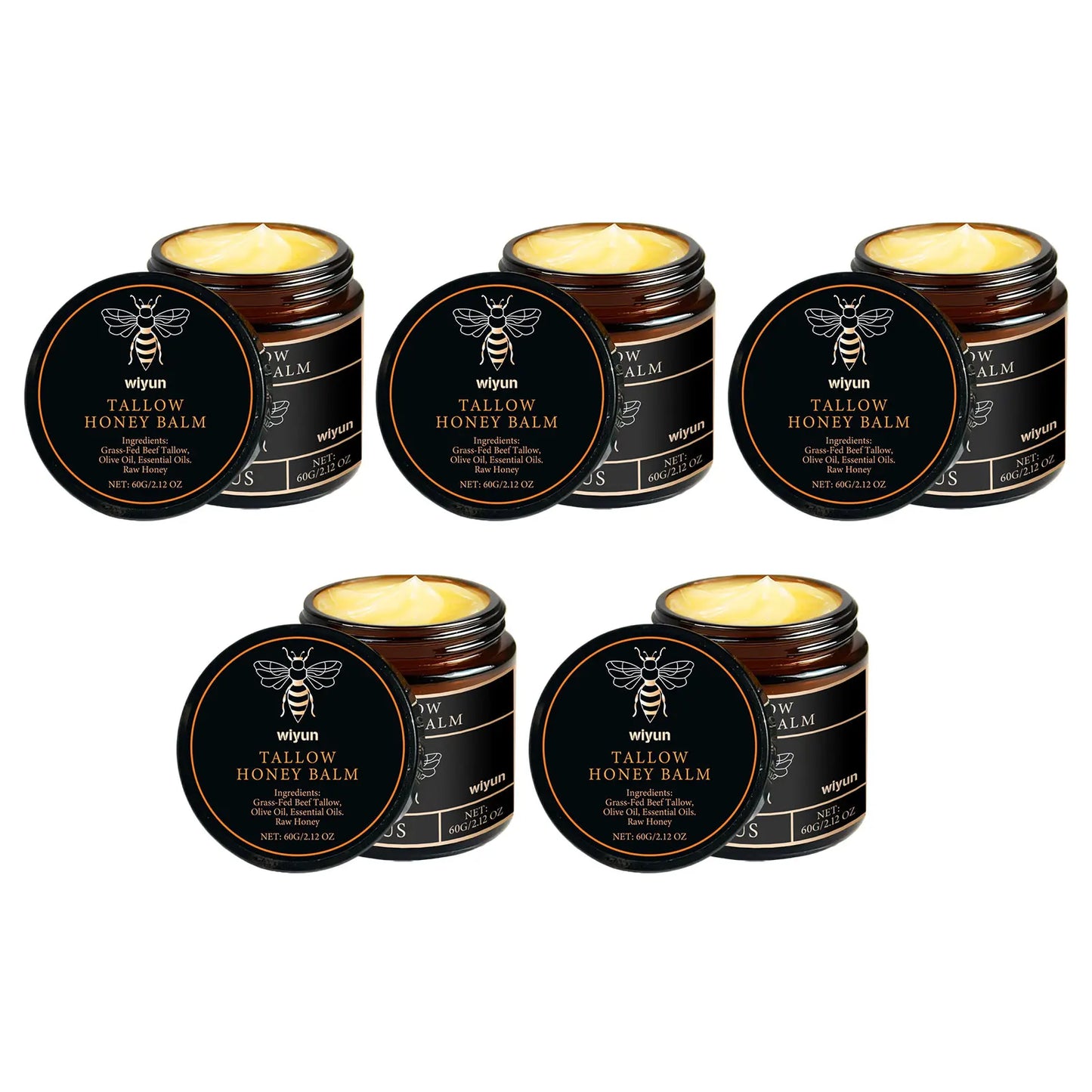Organic Beef Tallow Balm with Raw Honey for Moisturizing