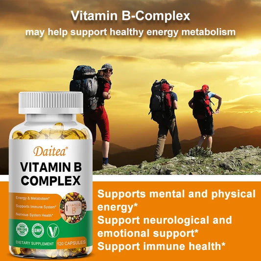 Organic Vitamin B Complex Supplement Capsules