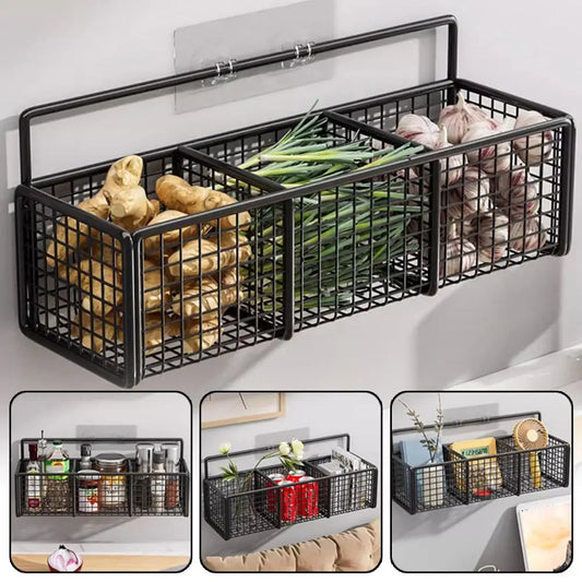 Wall Mounted Kitchen Hanging Storage Basket