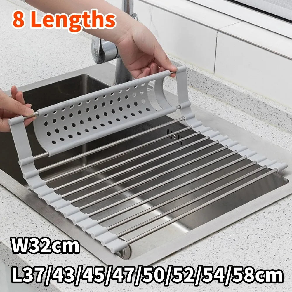 304 Stainless Foldable Dish Drying Rack