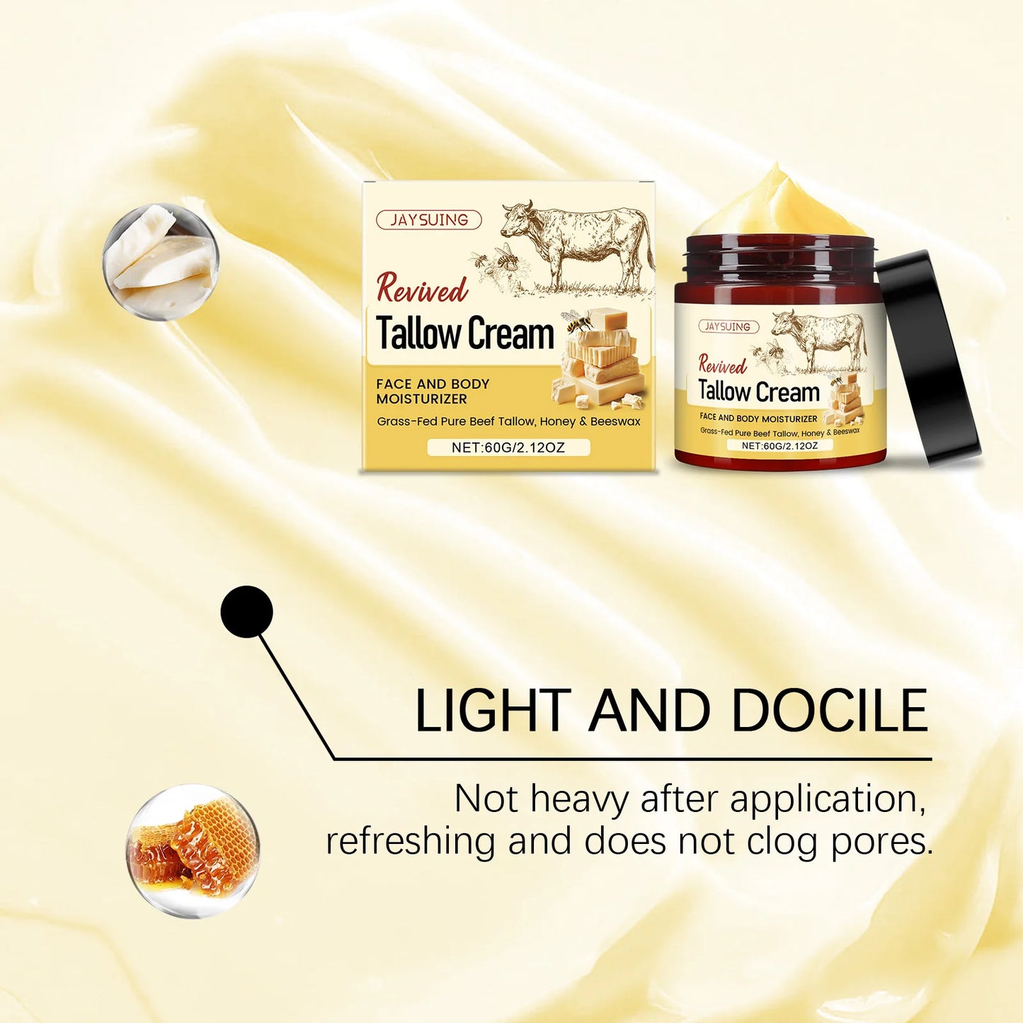 Natural Tallow Beeswax Face Moisturizer