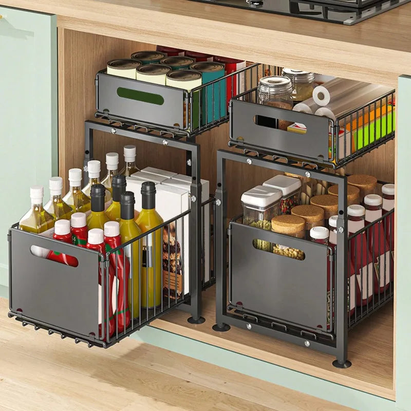 Pull-Out Under-Sink Organizer Rack
