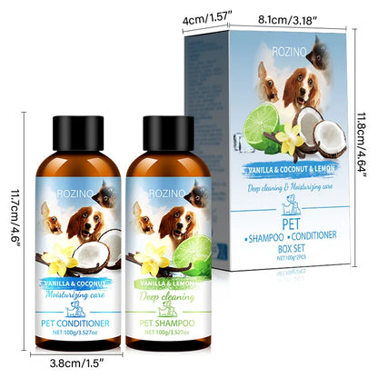 Natural Pet Bath Shampoo Conditioner Set