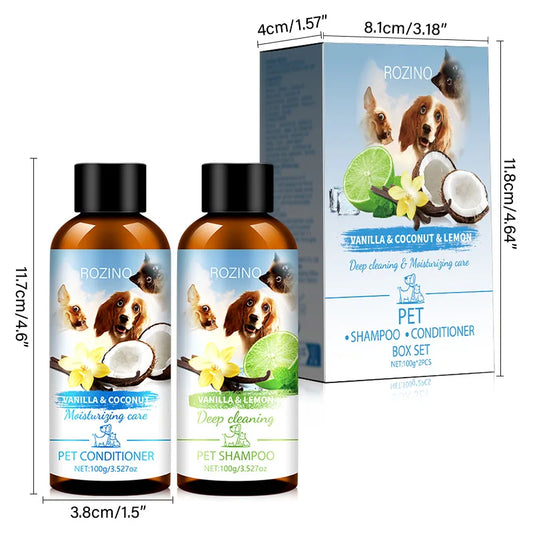 Natural Pet Bath Shampoo Conditioner Set