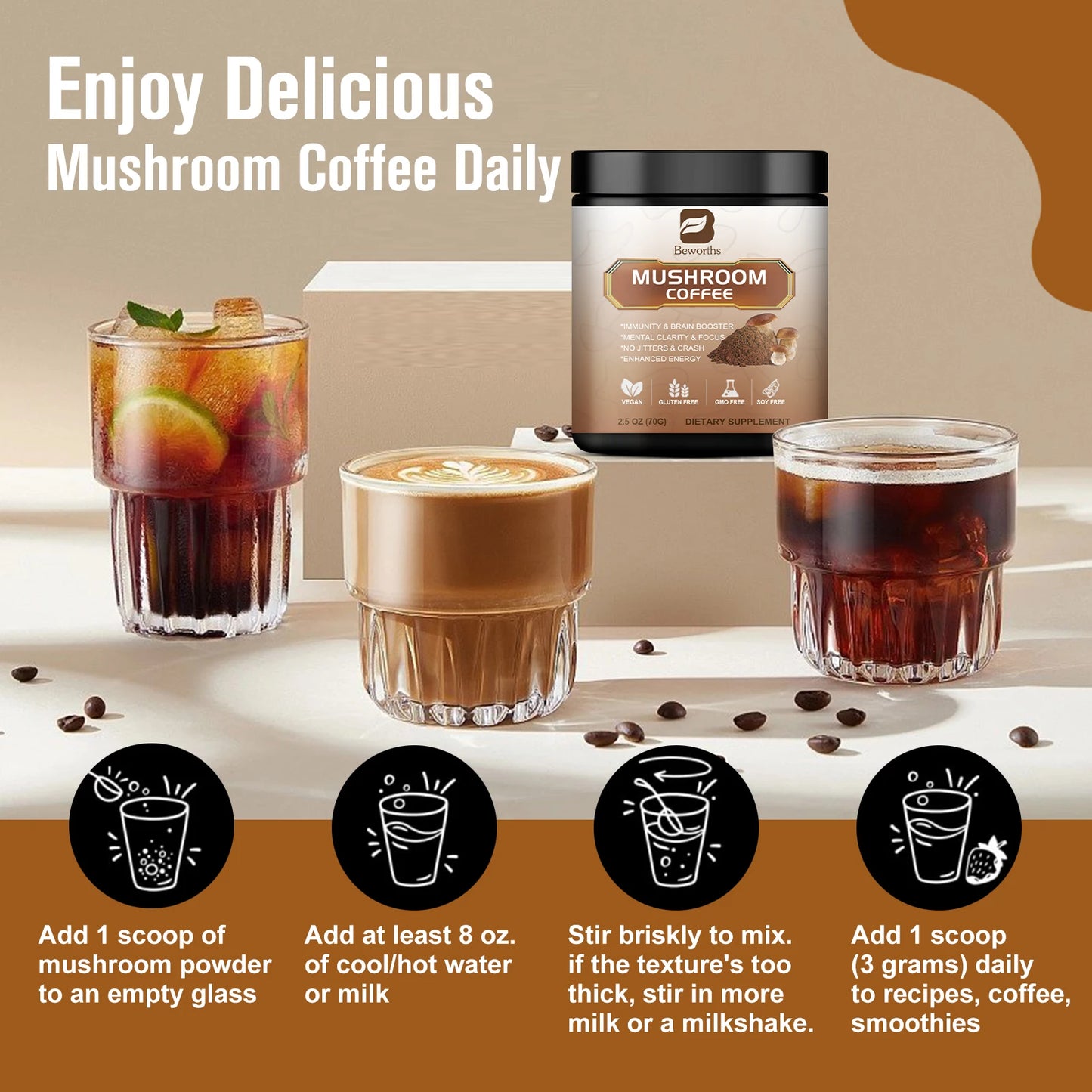 Organic Lion’s Mane Mushroom Coffee