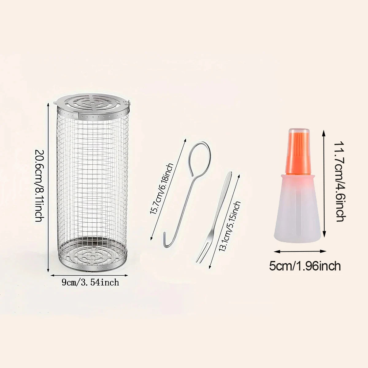 Large BBQ Rolling Grill Basket