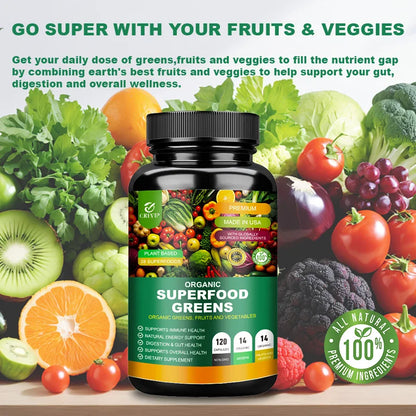 Organic Superfood Greens Digestive Support Supplement