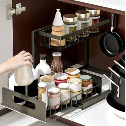 Pull-Out Under-Sink Organizer Rack