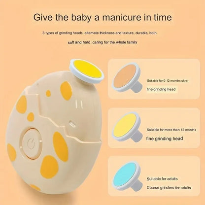 Electric Baby Nail Trimmer with 3 Grinding Heads