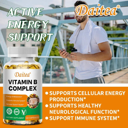 Organic Vitamin B Complex Supplement Capsules