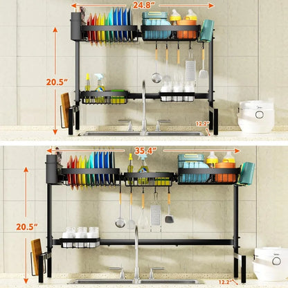 Over Sink Extendable Dish Drying Rack