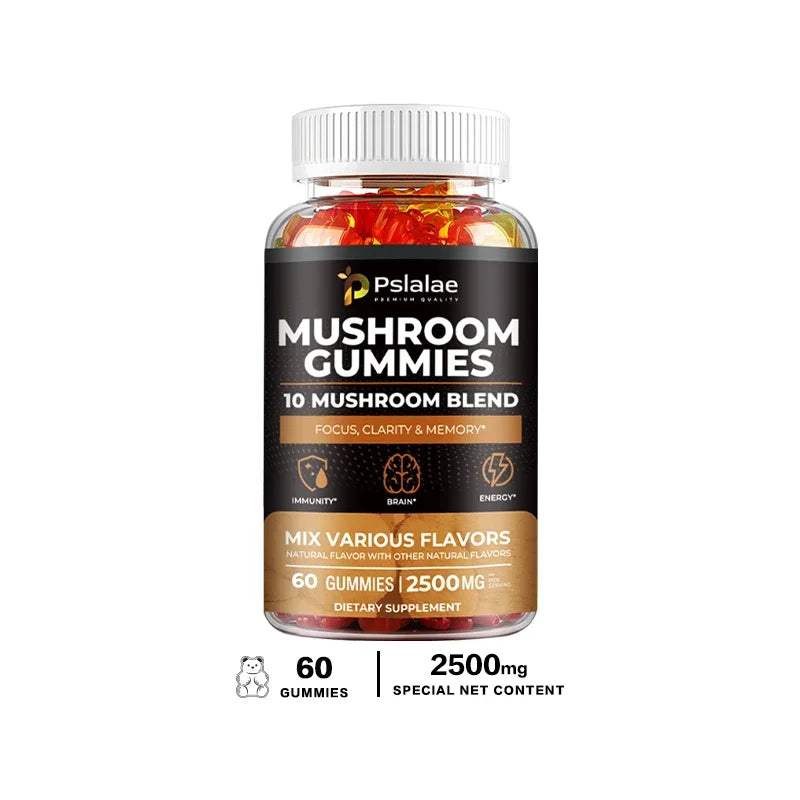 10-Strain Mushroom Brain Boost Gummies