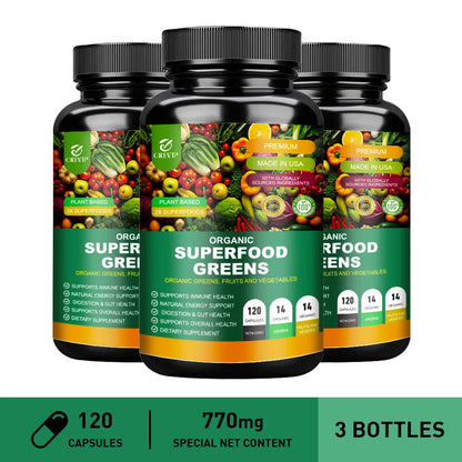 Organic Superfood Greens Digestive Support Supplement