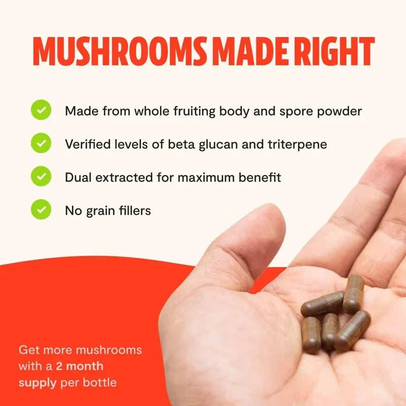 Organic Lingzhi Mushroom Longevity Supplement