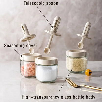 Glass Seasoning Jar with Spoon
