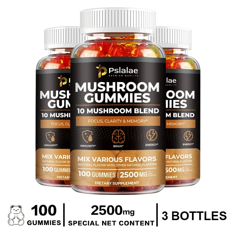 10-Strain Mushroom Brain Boost Gummies
