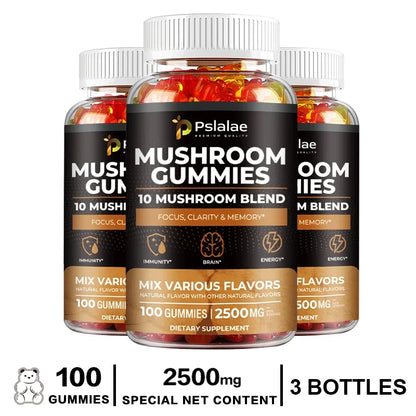 10-Strain Mushroom Brain Boost Gummies