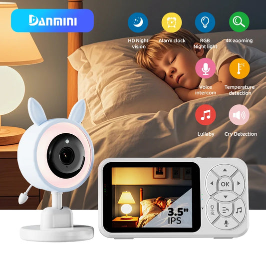 RGB Night Light Baby Monitor with Voice Intercom